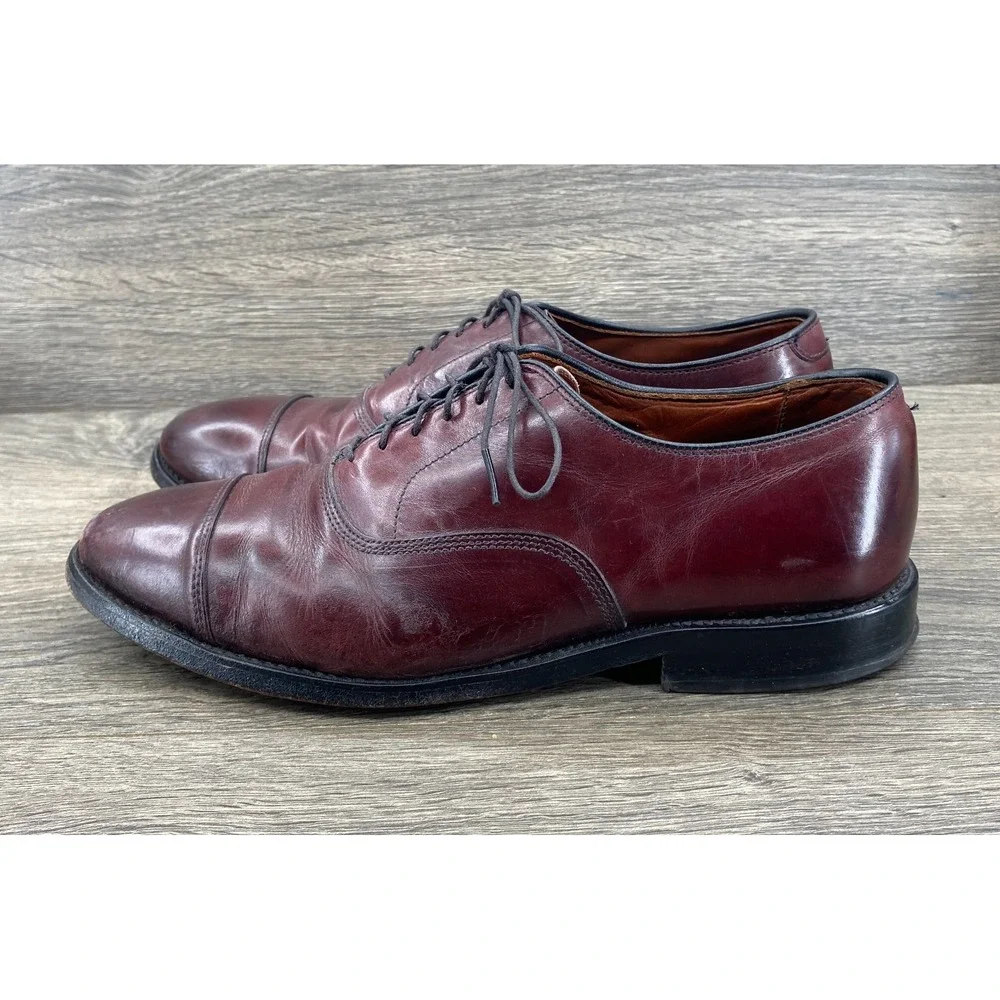 Allen Edmonds Park Avenue Oxford Leather Dress Shoes Men's 8.5 Burgandy
